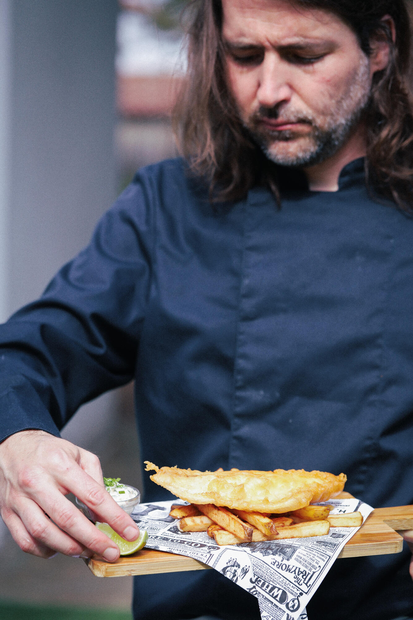 Franck gérant et cuisinier Franck vous présente son fish and chips maison